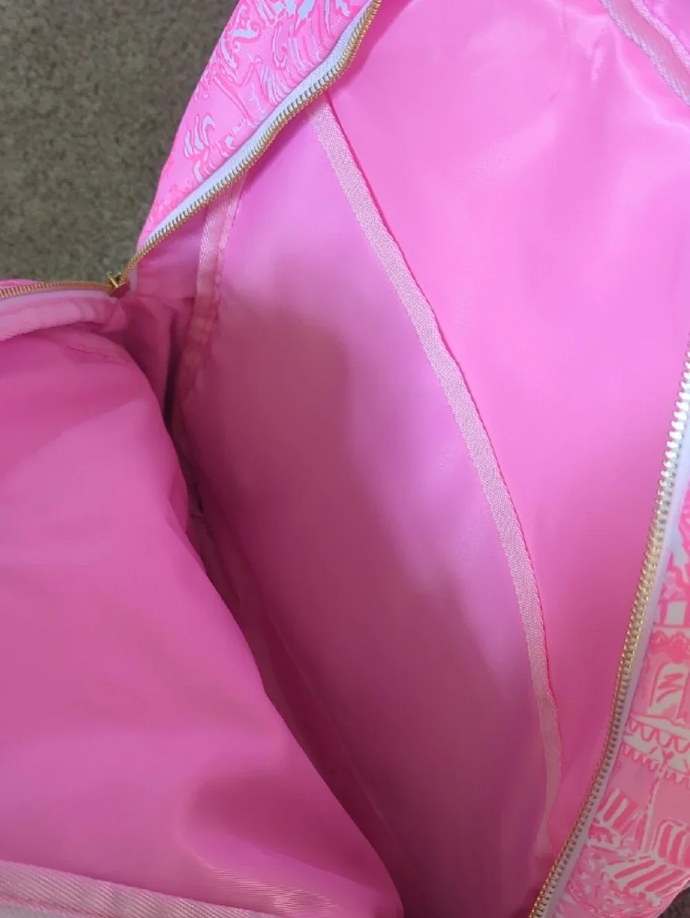 Lilly Pulitzer Palm Beach Playground Tropical Print Backpack with Gold